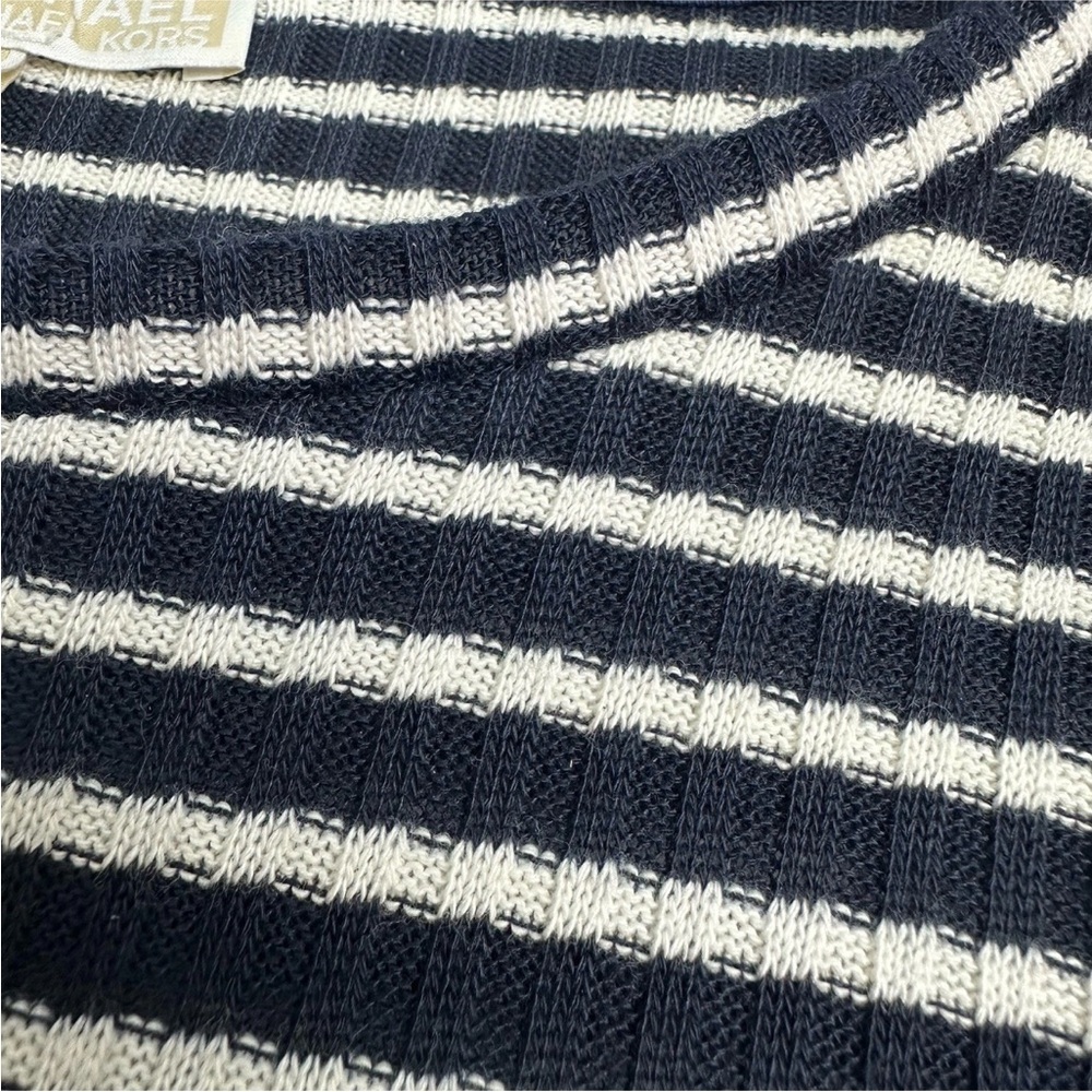 Michael Kors Knit Sweater Dress Navy White Stripe Classic Size L - Picture 13 of 13